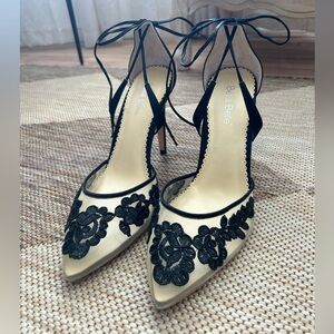 Bella Belle | Anita Illusion Lace Cross Strap Pump